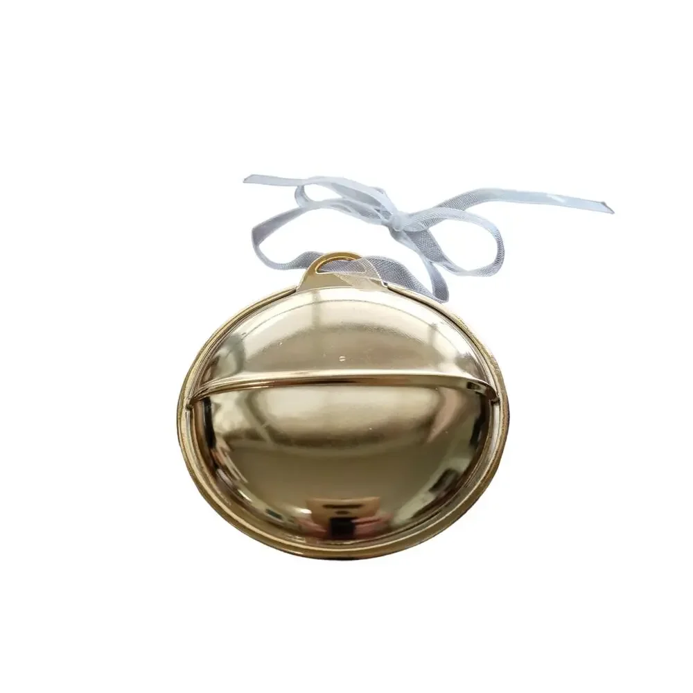 Gold Tone Jingle Bell Ornament Holiday Charm Joy Trees Gift Tag 👶🪇🎅